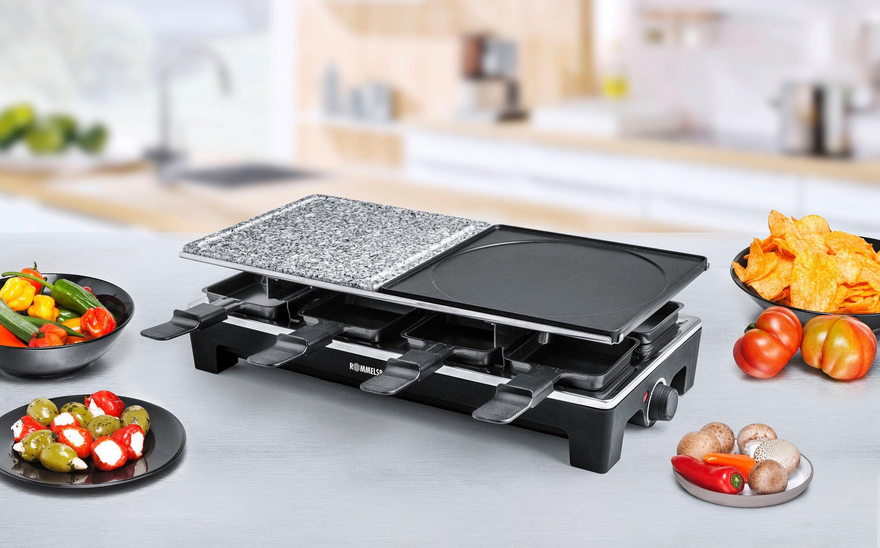 Rommelsbacher Raclette RCS 1350, 8 Raclettepfännchen, 1350 W
