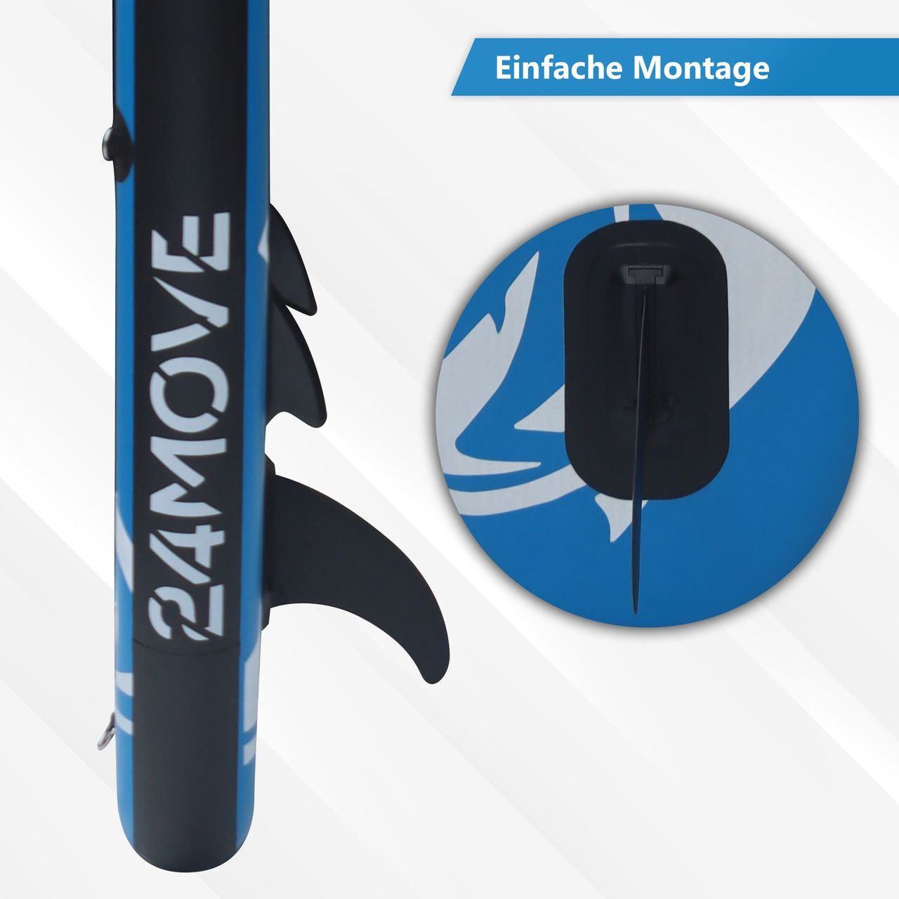 TroniTechnik 24MOVE® SUP Finne für SUP Stand Up Board, Abziehbare Mittelflosse Surfbrett SUP Longboard Finne