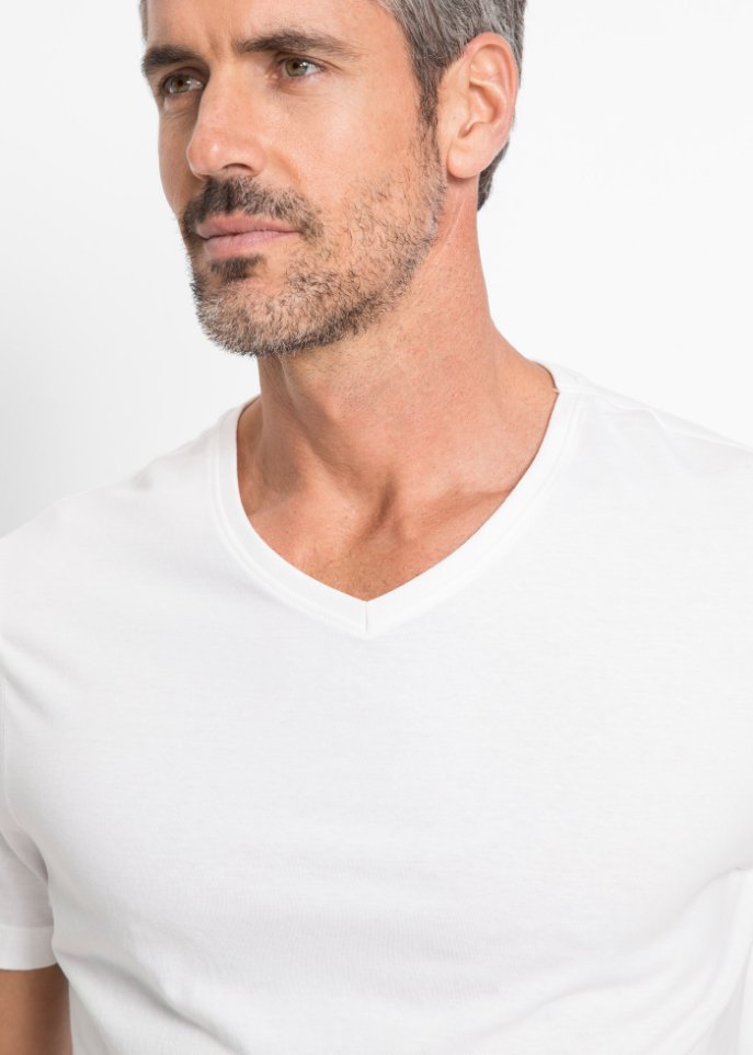 T-Shirt mit V-Ausschnitt (3er Pack)