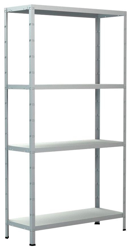 SCHULTE Regalwelt Steckregal Stecksystem-Grundregal, Metall weiß, 1500x800x300 mm, 4 Böden