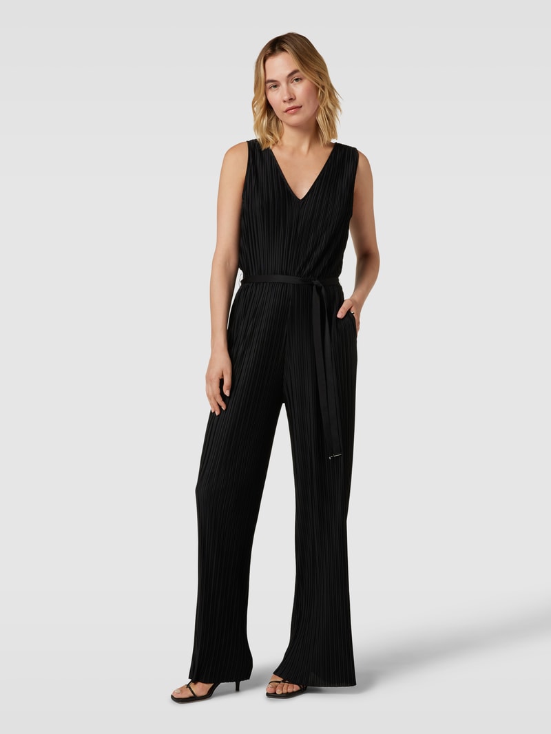 Jumpsuit mit Stoffgürtel Modell 'EDACRIA' in schwarz
