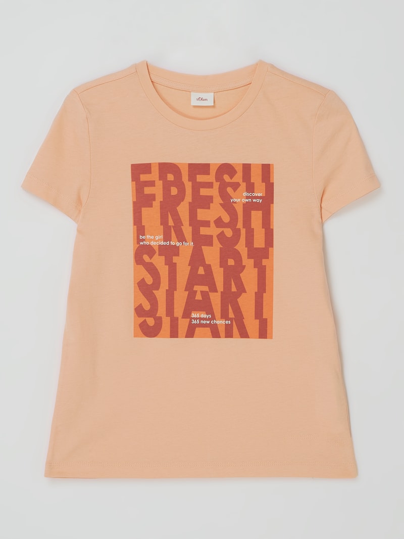 T-Shirt mit Print in apricot
