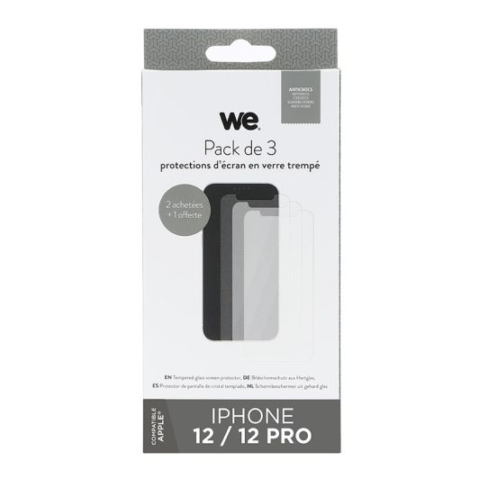PACHET DE 3 OCHELARI DE PROTECȚIE X 3 IPHONE 12 / 12 PRO