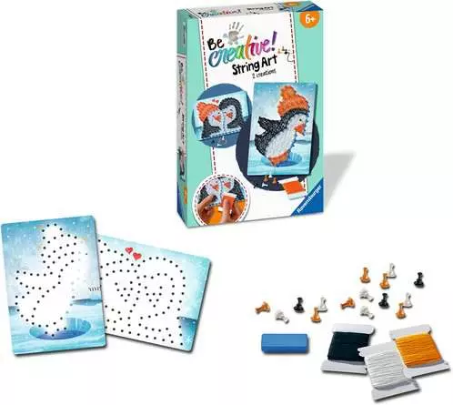 String Art Pinguine - Bastelset für Kinder ab 6 Jahren