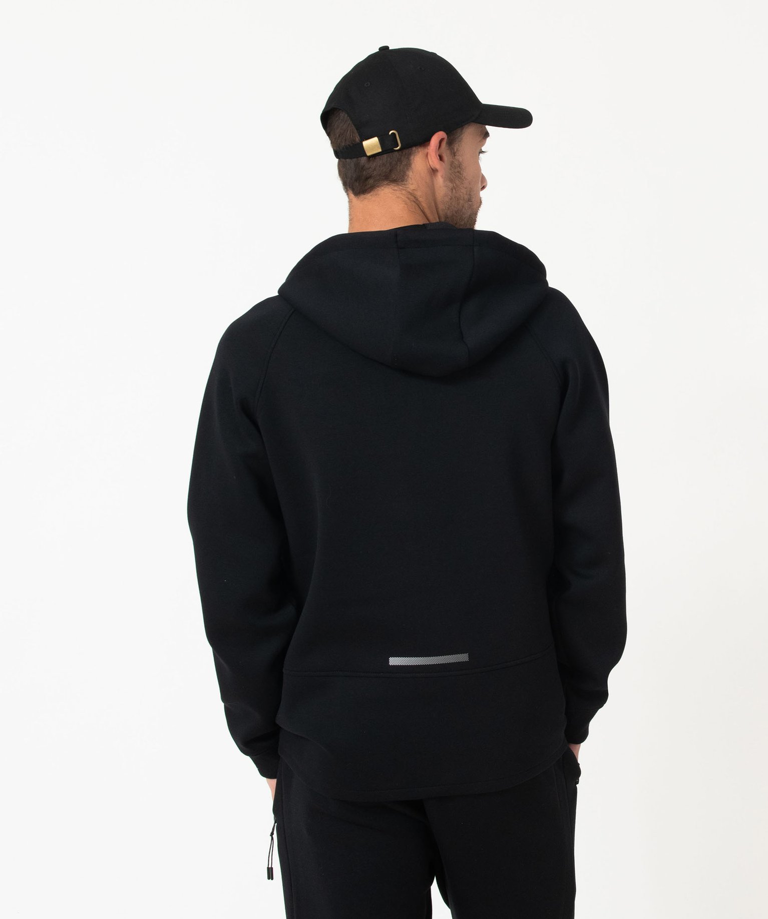 Sweat zippé à capuche en maille extensible homme noir | GEMO