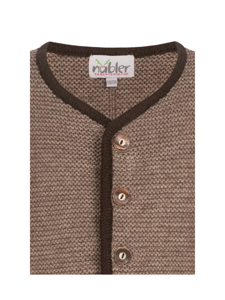 Nübler Kinderstrickjacke Langarm Ignaz Bua in Braun günstig kaufen