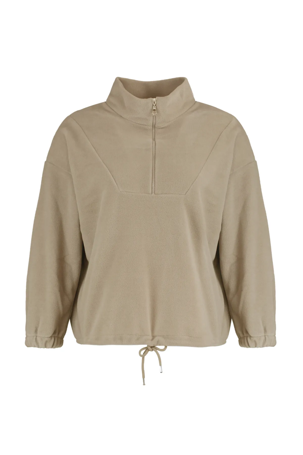 Trendyol Curve  Fleece-Strick-Sweatshirt mit steinernem Spitzendetail TBBAW23AO00021