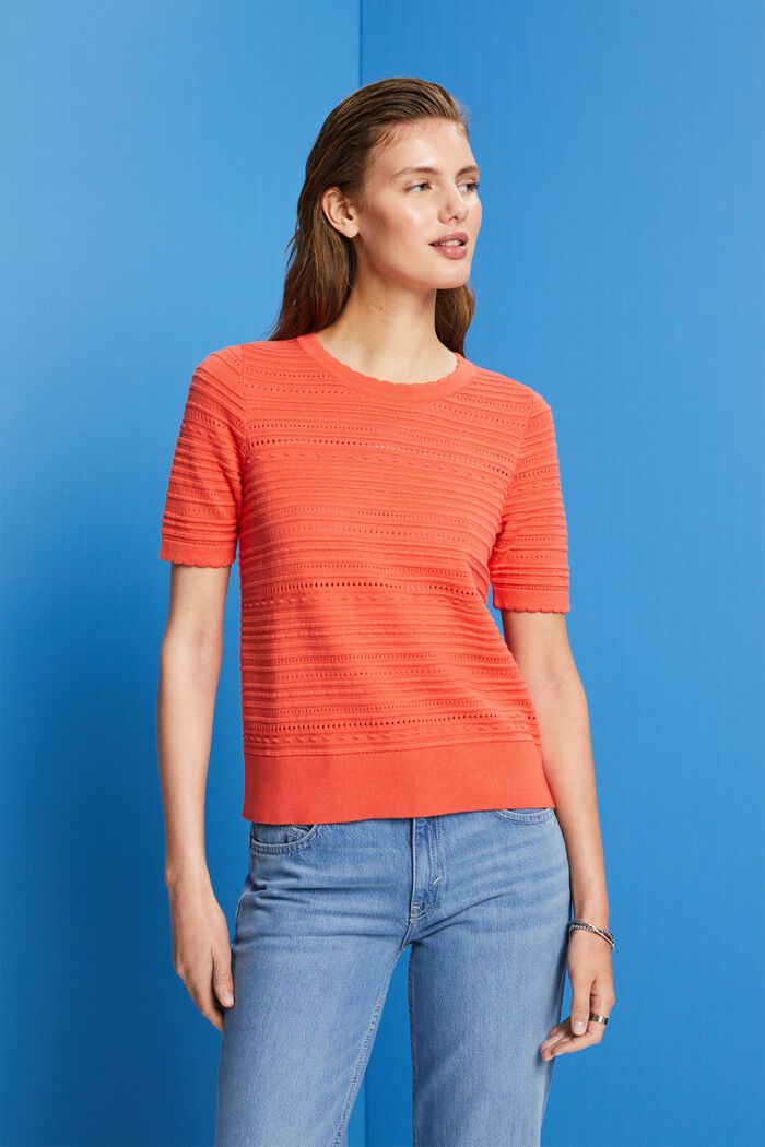 Kurzarmpullover, 100 % Baumwolle
