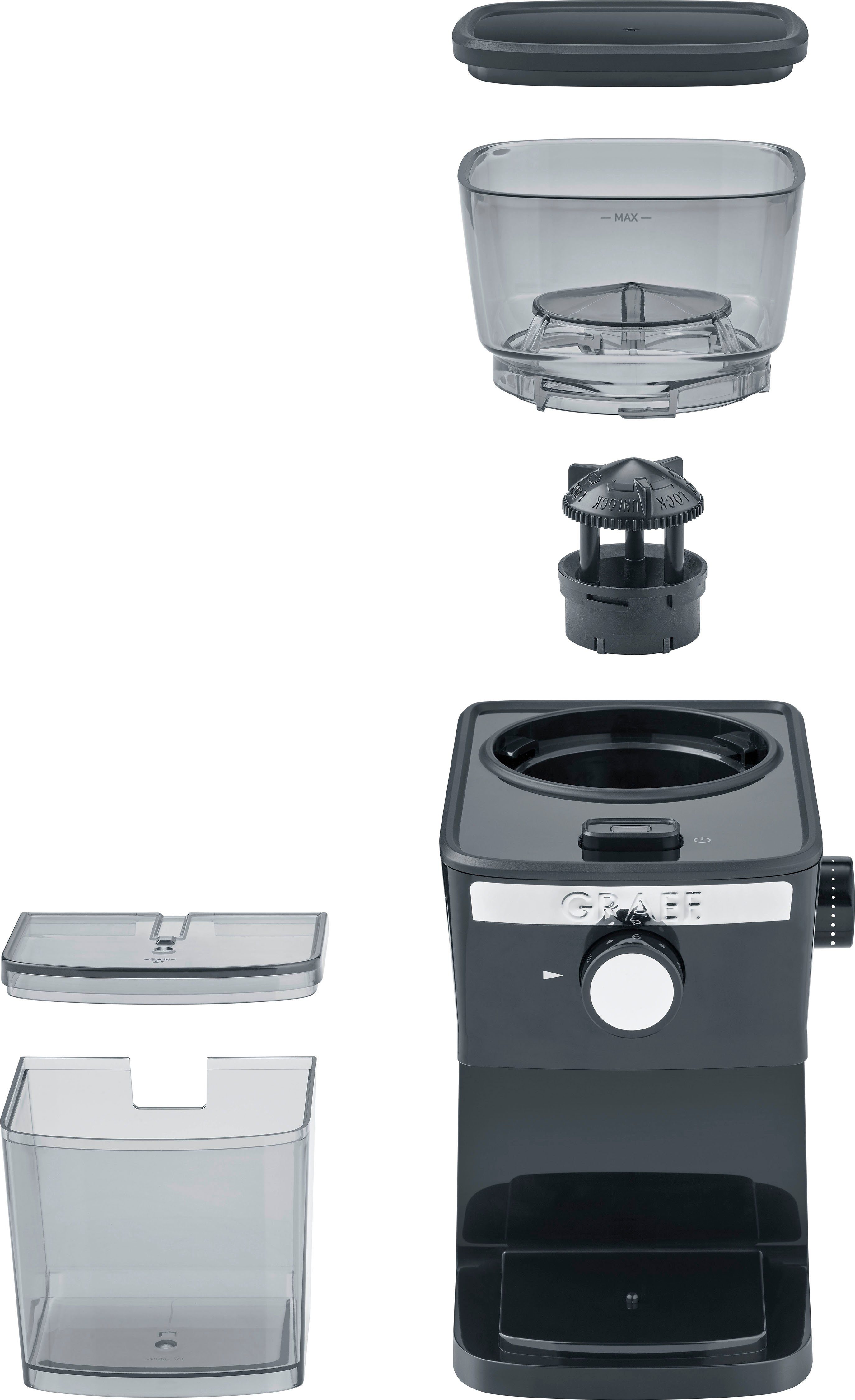 Graef Kaffeemühle CM252, 130 W, Scheibenmahlwerk, 80 g Bohnenbehälter