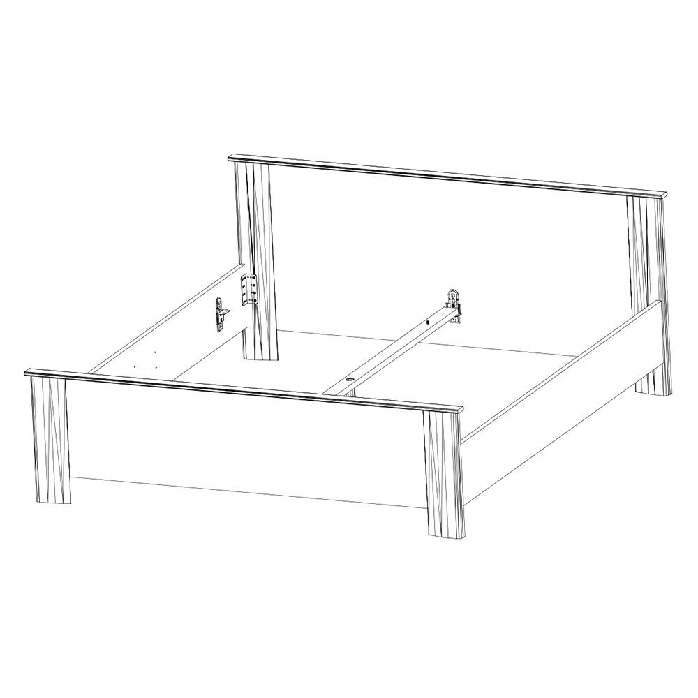 Lomadox Schlafzimmer-Set CROPANI-43, (Spar-Set, 4-St), mit Bett 160x200cm, Kleiderschrank 6-teilig 270cm, weiß