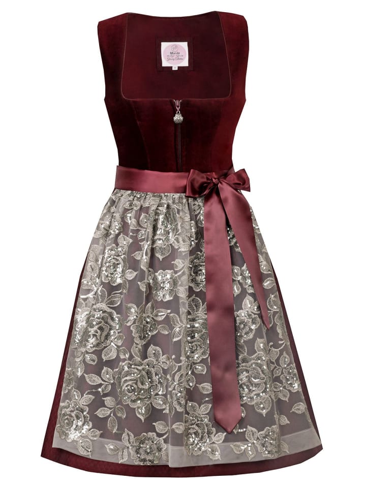 MarJo Mini Dirndl VEITSBRONN in weinrot günstig kaufen