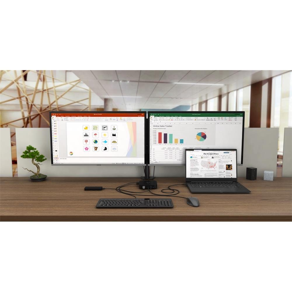 I-TEC Laptop-Dockingstation USB-C Dual Display, mit Power Delivery 100 W und Universal Netzteil 112 W