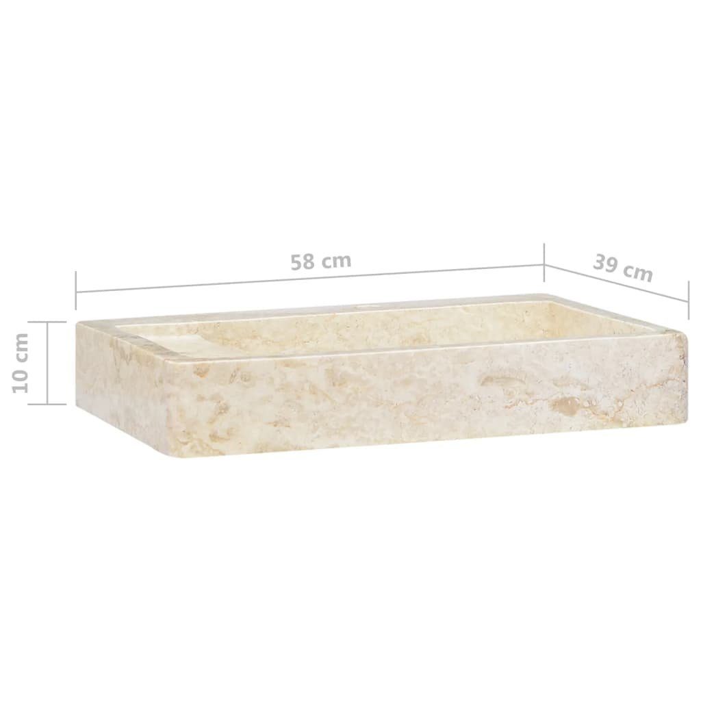 vidaXL Waschbecken Waschbecken Creme 58x39x10 cm Marmor