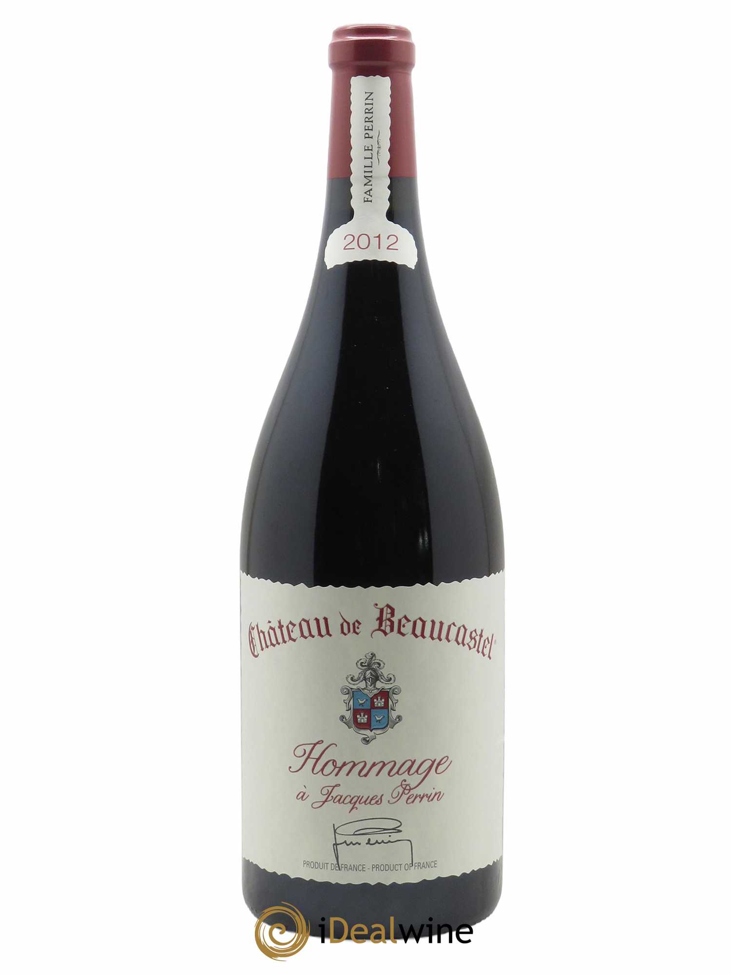 Châteauneuf-du-Pape Château de Château de Beaucastel Hommage à Jacques Perrin Famille Perrin  2012 - Lot de 1 Magnum