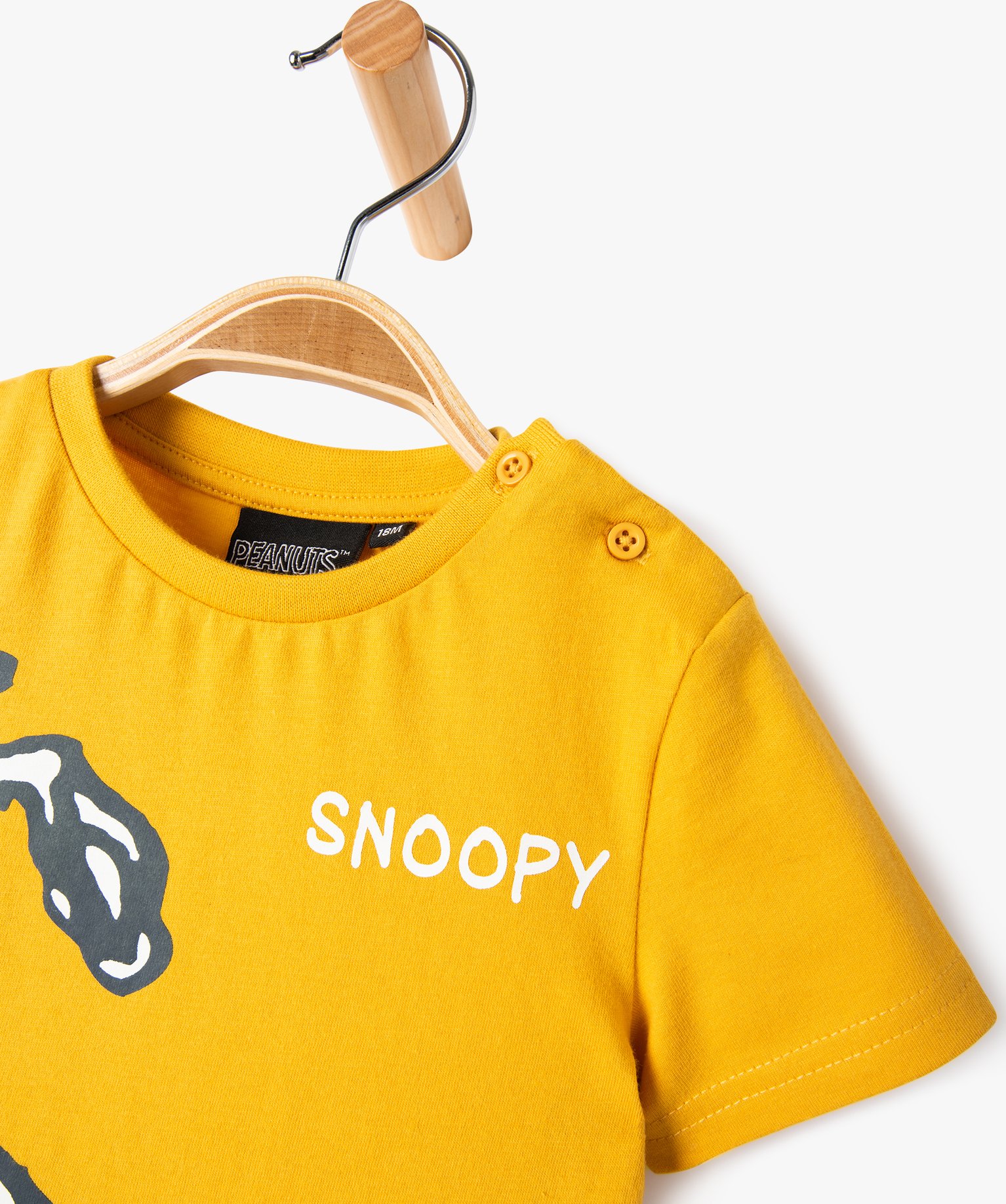 Tee-shirt manches courtes en coton imprimé héros bébé ga... jaune | GEMO
