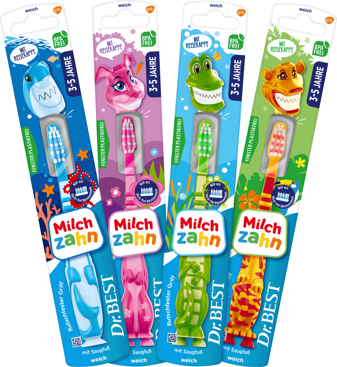 Zahnbürste Kinder Milchzahn, 3 bis 5 Jahre, 1 St