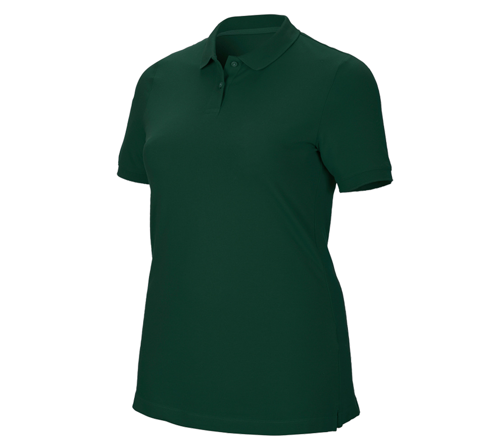 e.s. Piqué-Polo cotton stretch, Damen, plus fit