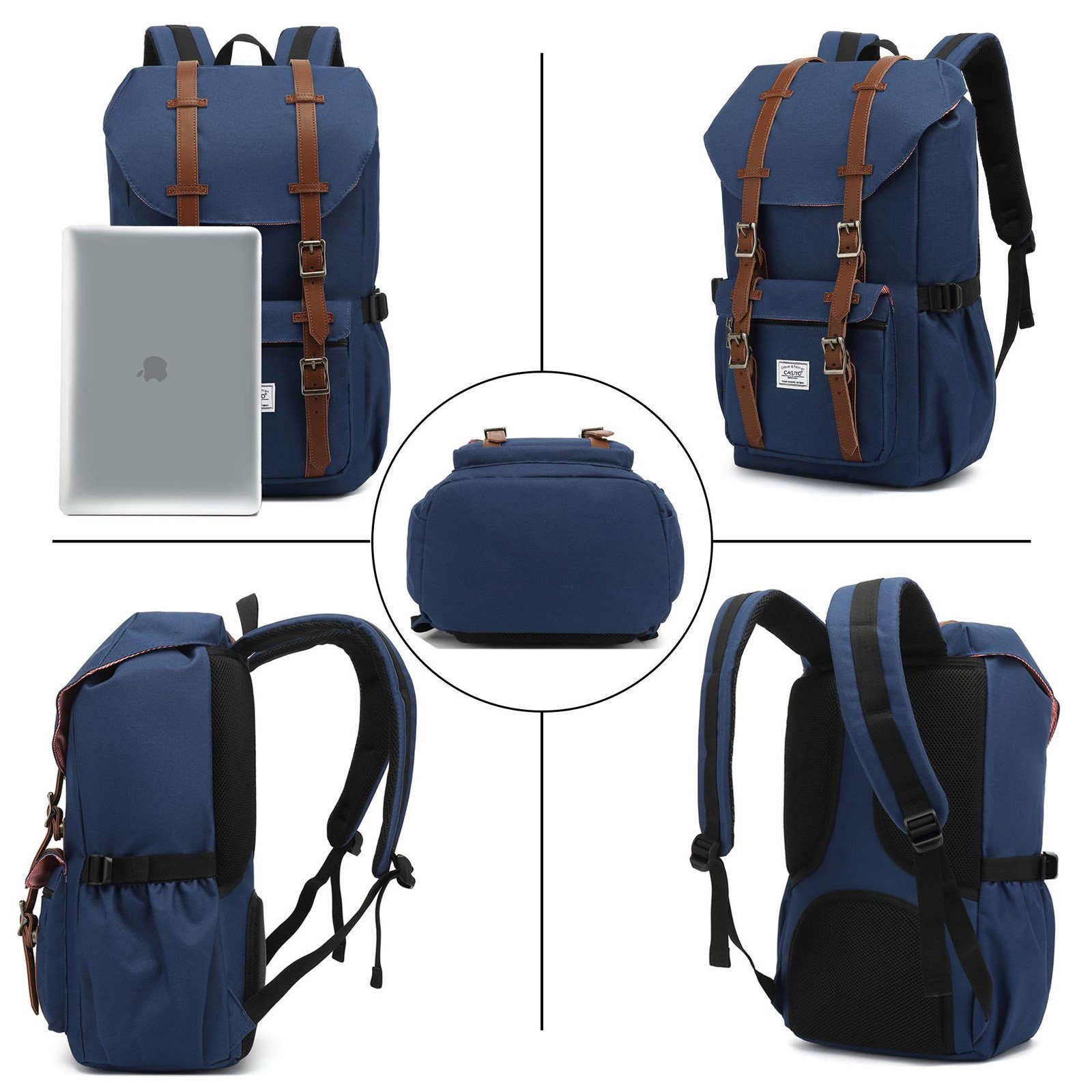 TAN.TOMI Freizeitrucksack Rucksack Groß Damen Herren Freizeitrucksack im Retro Design Reiserucksack mit 15