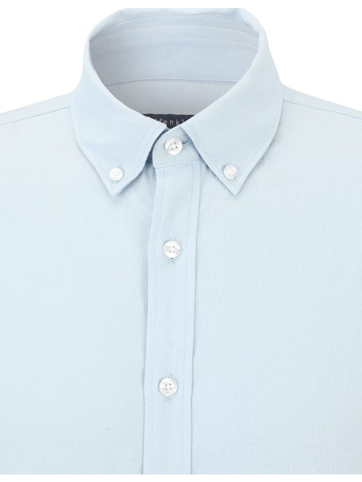 Steffen Klein Leinenhemd Tailored Fit in blau günstig kaufen
