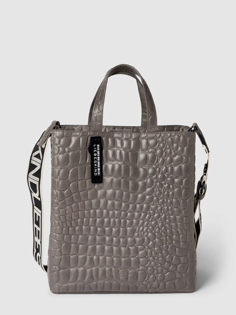 Tote Bag mit Strukturmuster Modell 'Paper' in dunkelgrau