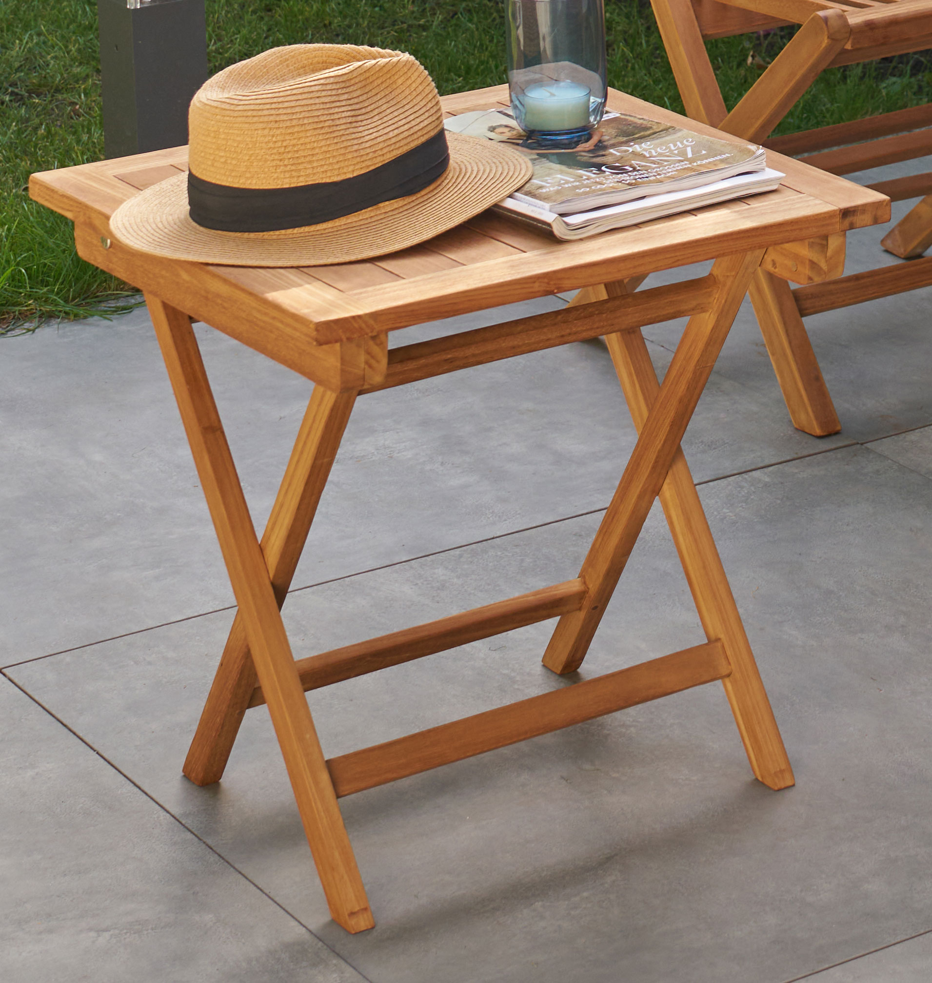 OUTDOORBeistelltisch Teak klappbar