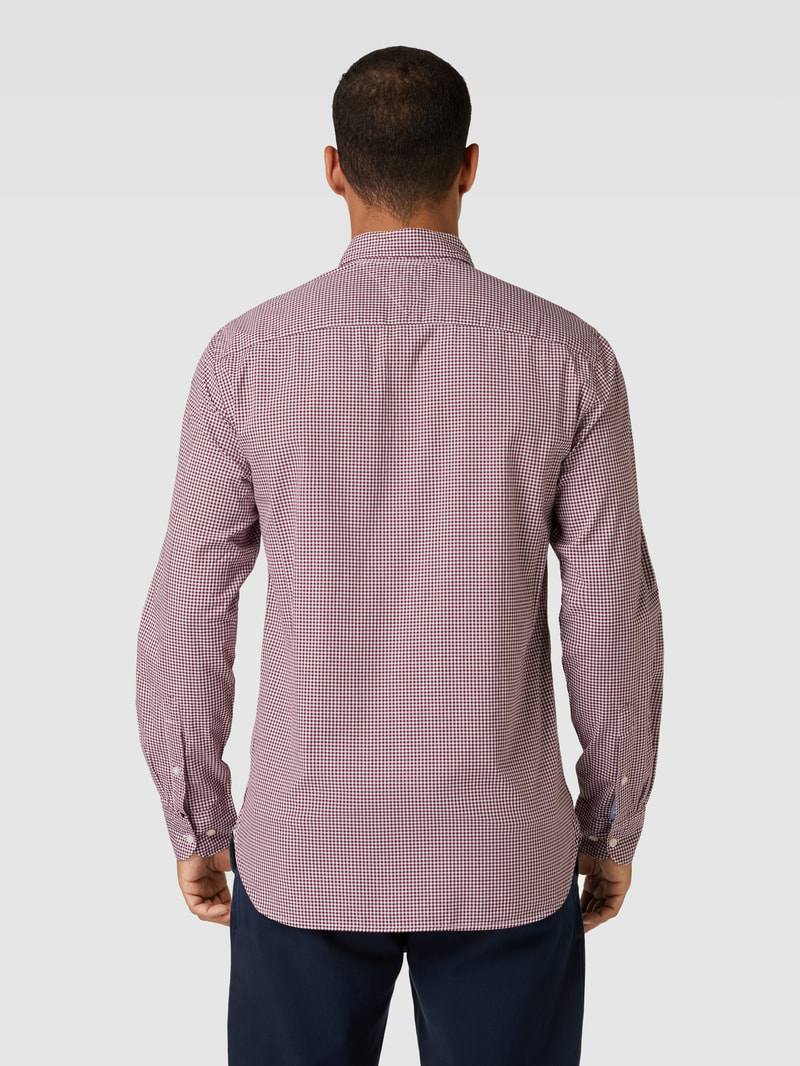 Freizeithemd mit Button-Down-Kragen in dunkelrot