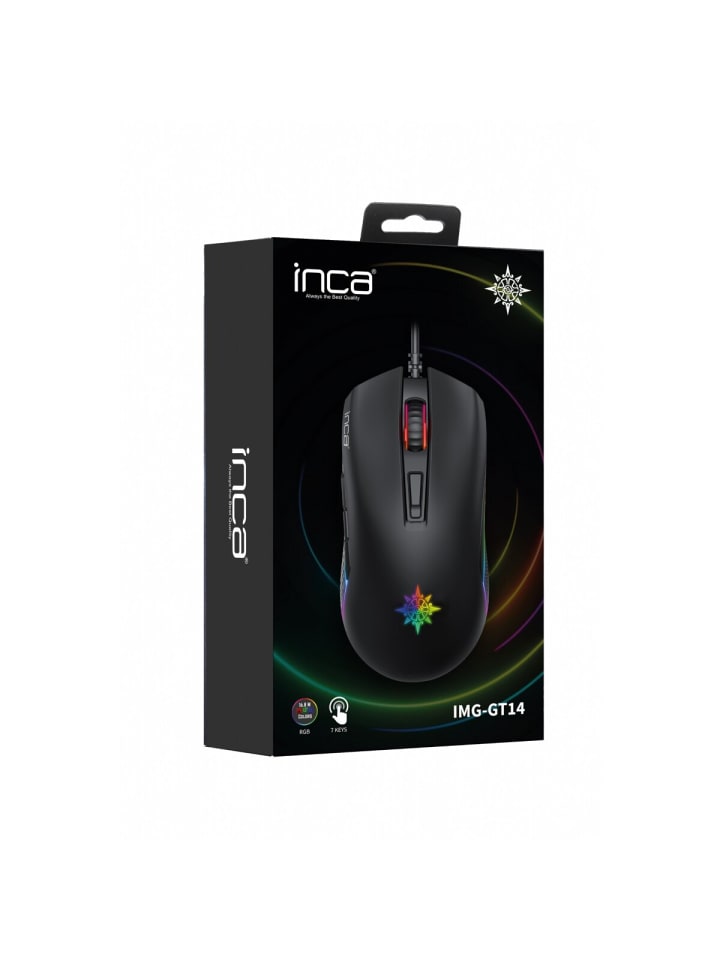 Inca Inca IMG-GT14 Optisch Gaming Maus Mouse 3600 DPI RGB-Logo in Schwarz günstig kaufen onesize