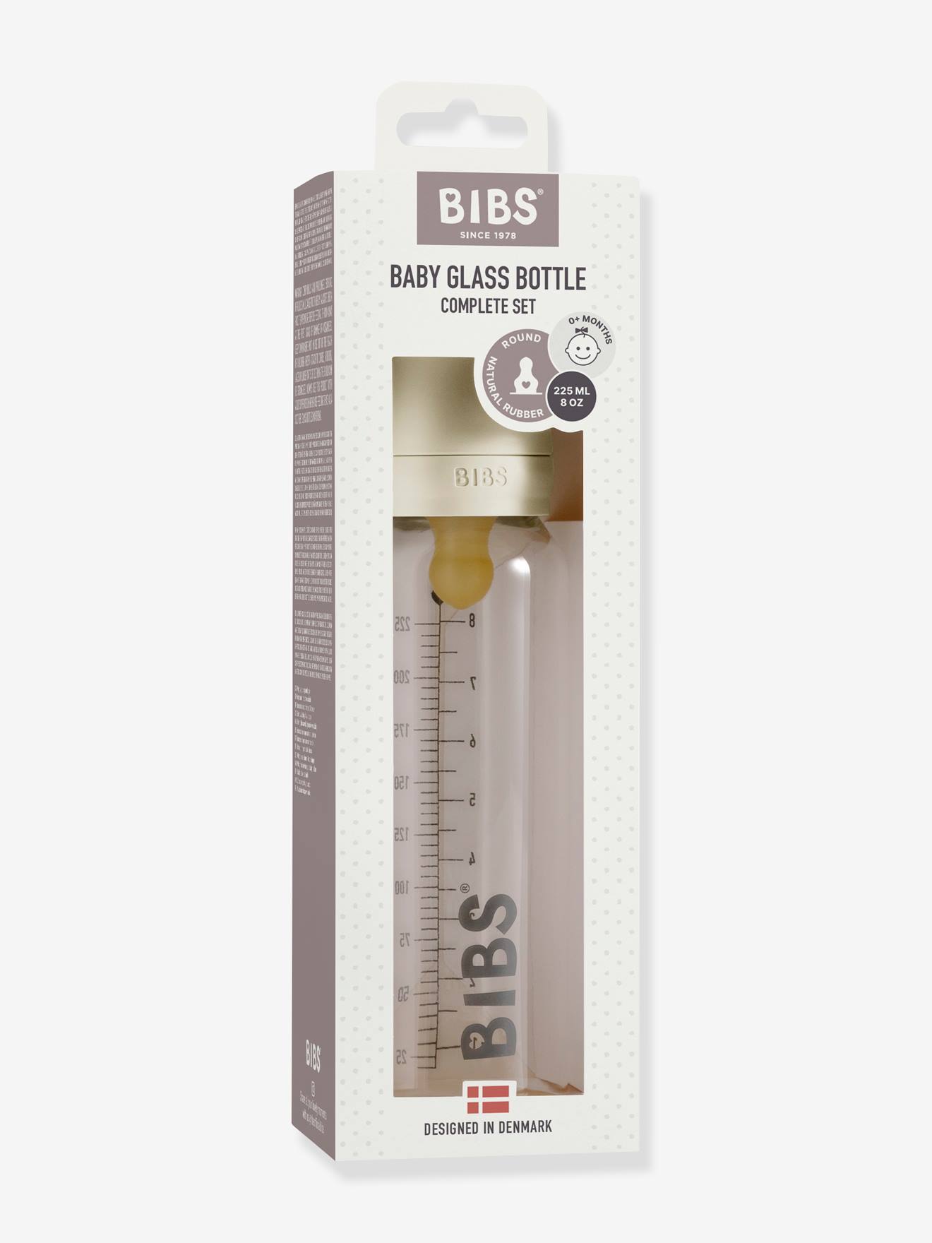 Bibs Babyflasche aus Glas BIBS, 225 ml - rosa
