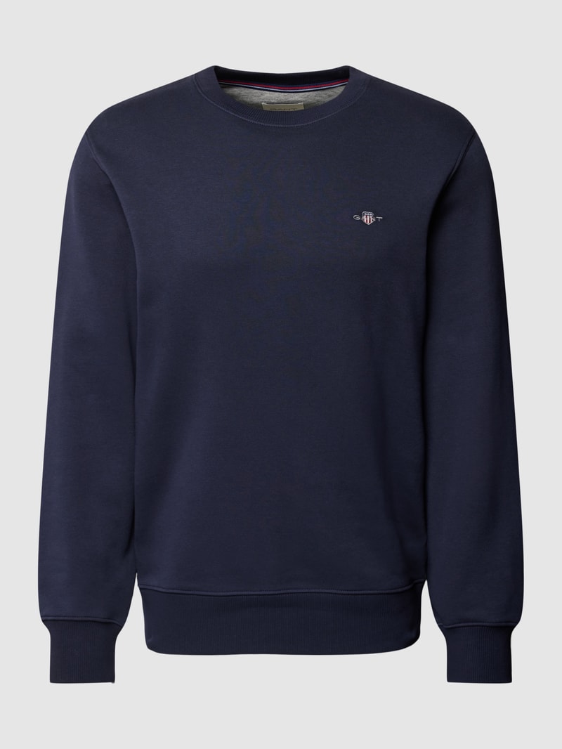 Regular Fit Sweatshirt mit Label-Stitching Modell 'SHIELD' in marineblau
