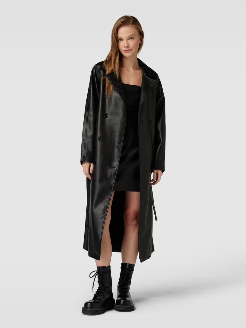 Mantel in Leder-Optik Modell 'SOFIA' in schwarz