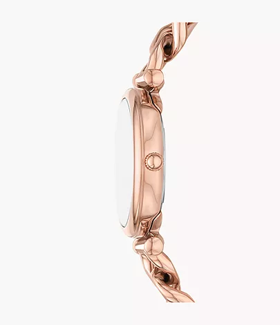 Fossil Set Armband Uhr Carlie 3-Zeiger-Werk Edelstahl roségoldfarben
