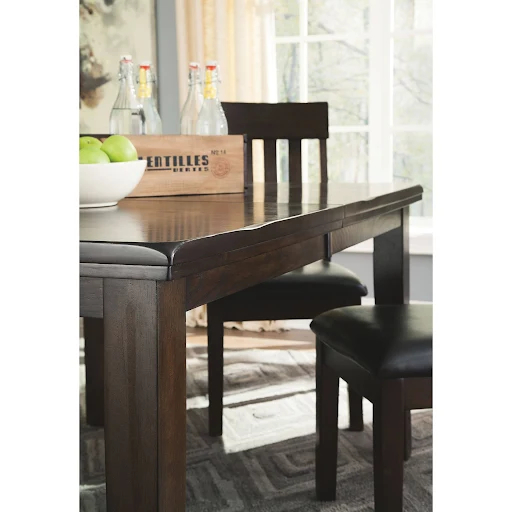 Extendable Dining Table, Dark Brown, Wood