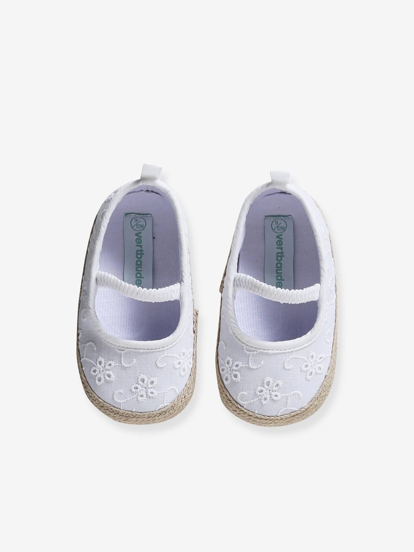 Vertbaudet Baby Schuhe mit Lochmuster & Gummizug - weiß