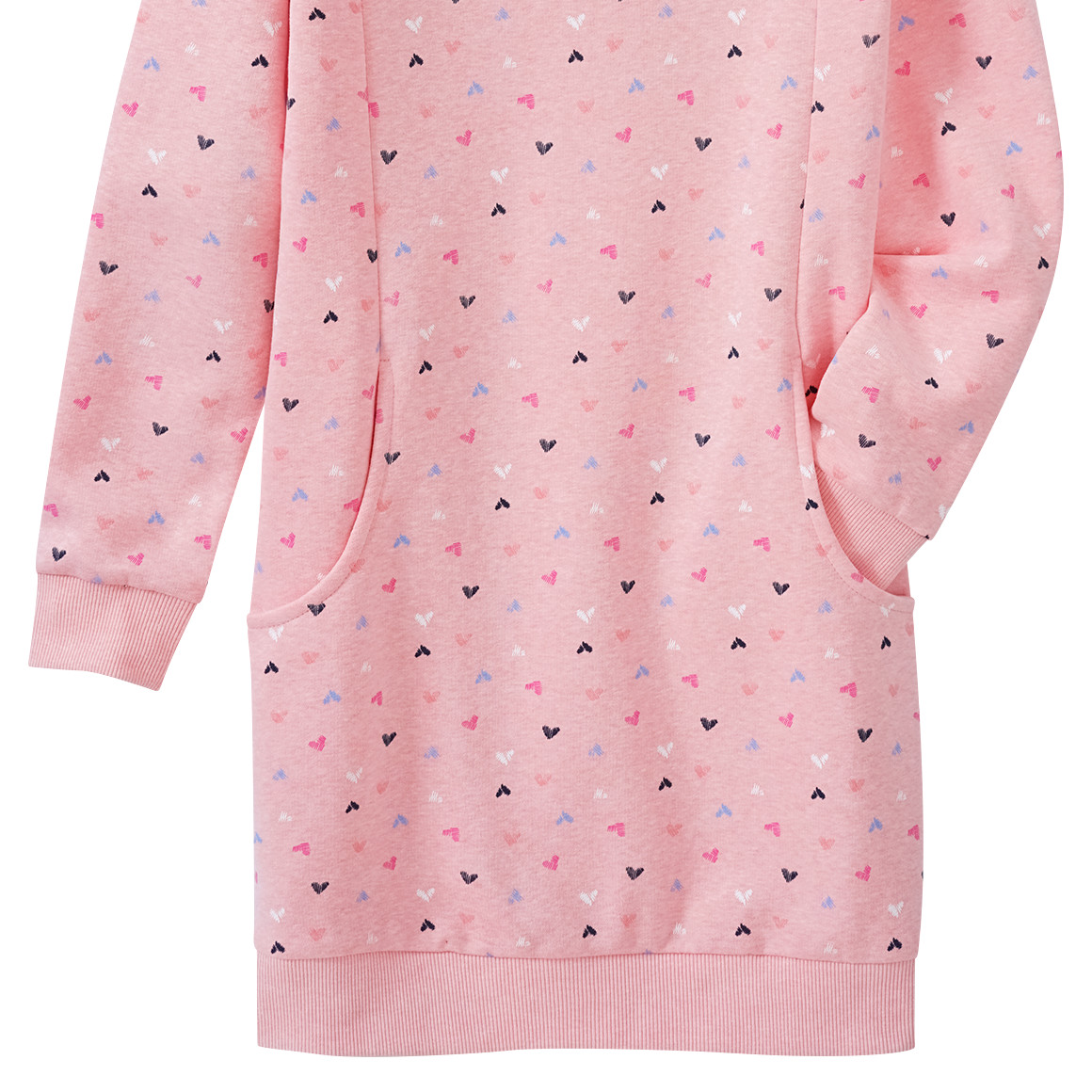 Mädchen Sweatkleid mit Schalkragen