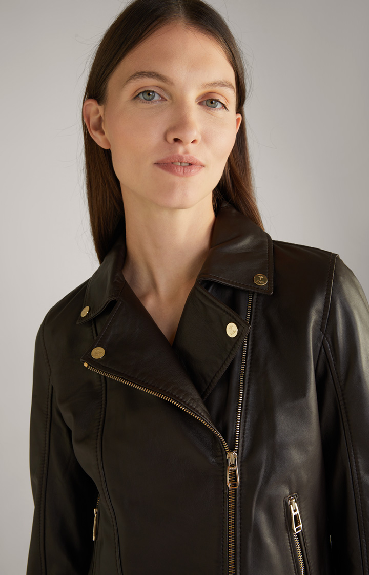 Lederjacke in Dunkelbraun