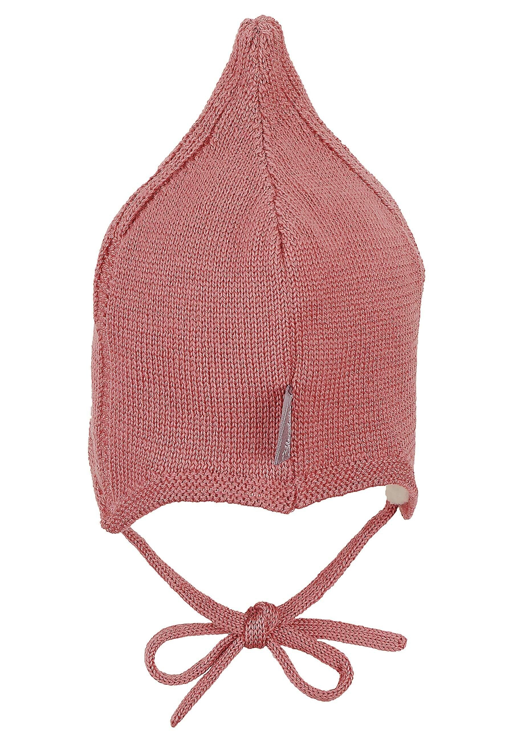 Strickmütze Baby aus Merinowolle unifarben