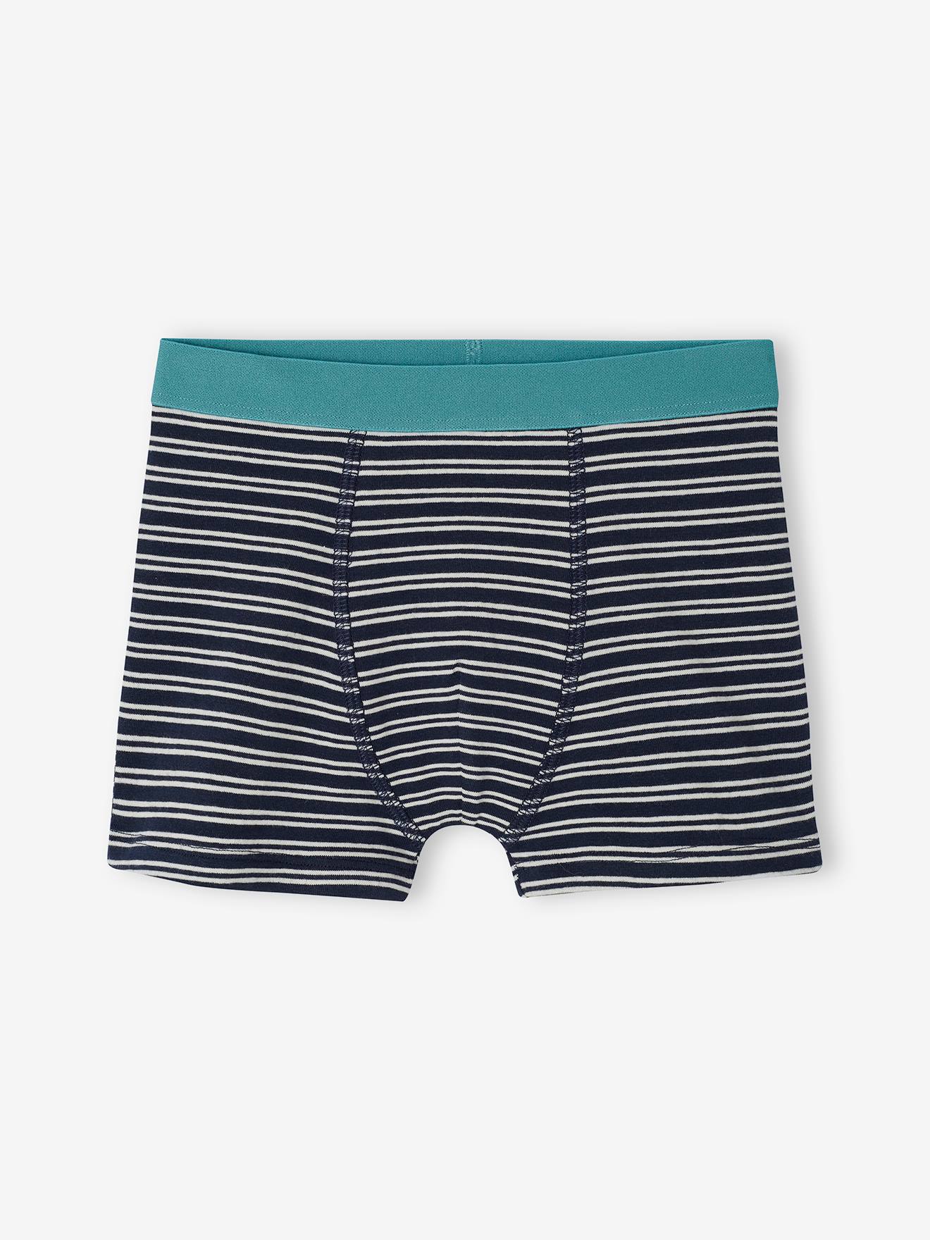 Vertbaudet 4er-Pack Jungen Boxershorts mit Bio-Baumwolle - aqua