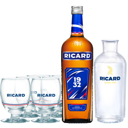 PACK EDITION LIMITEE RICARD 1L + 6 VERRES BALLONS COLLECTOR + CARAFE