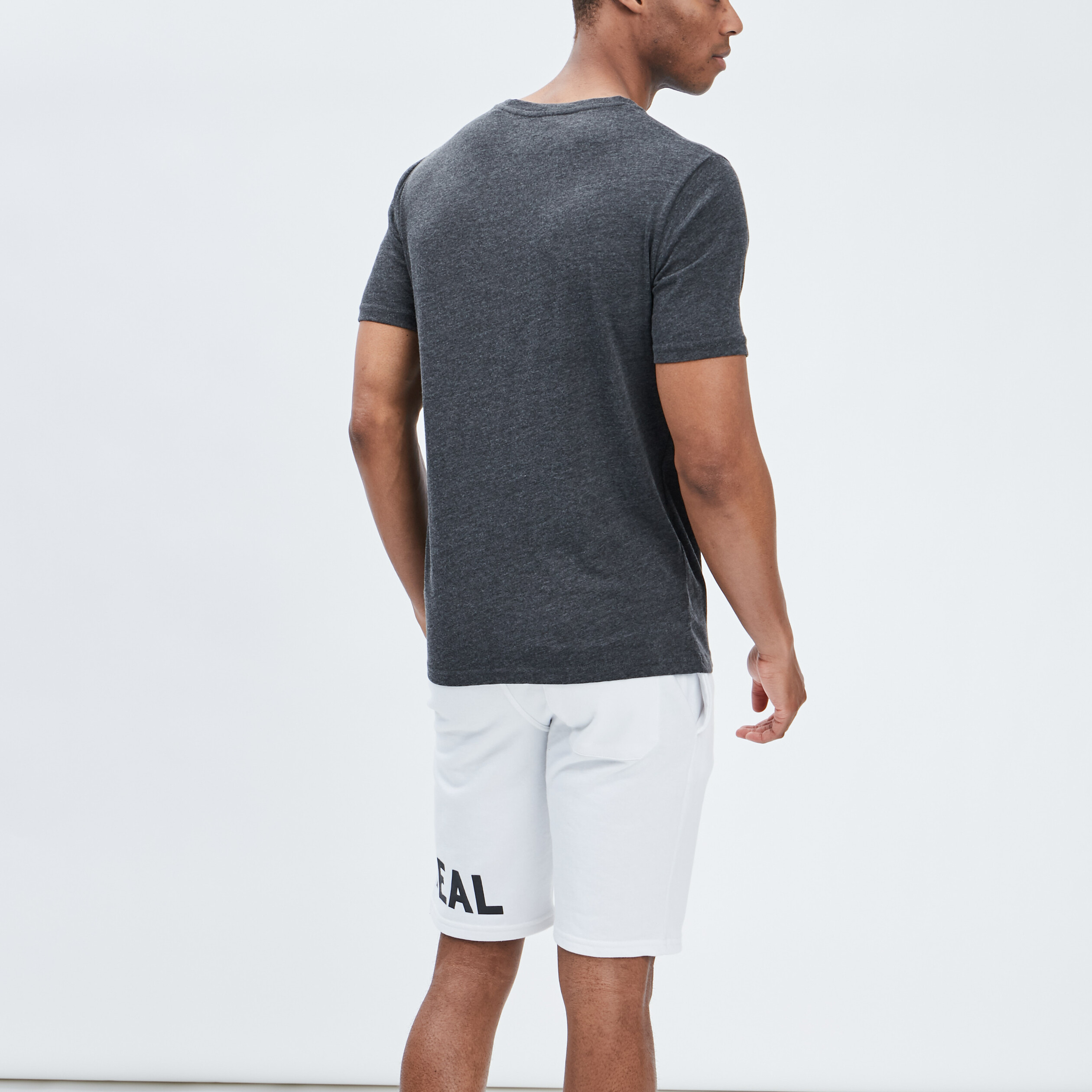 T-shirt manches courtes gris foncé homme | La Halle