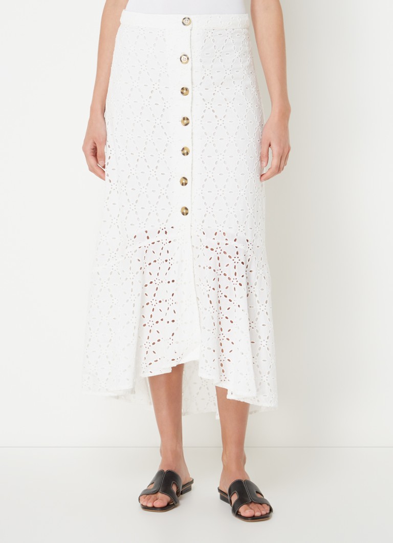 Fustă Phase Eight cu broderie Abla White 08