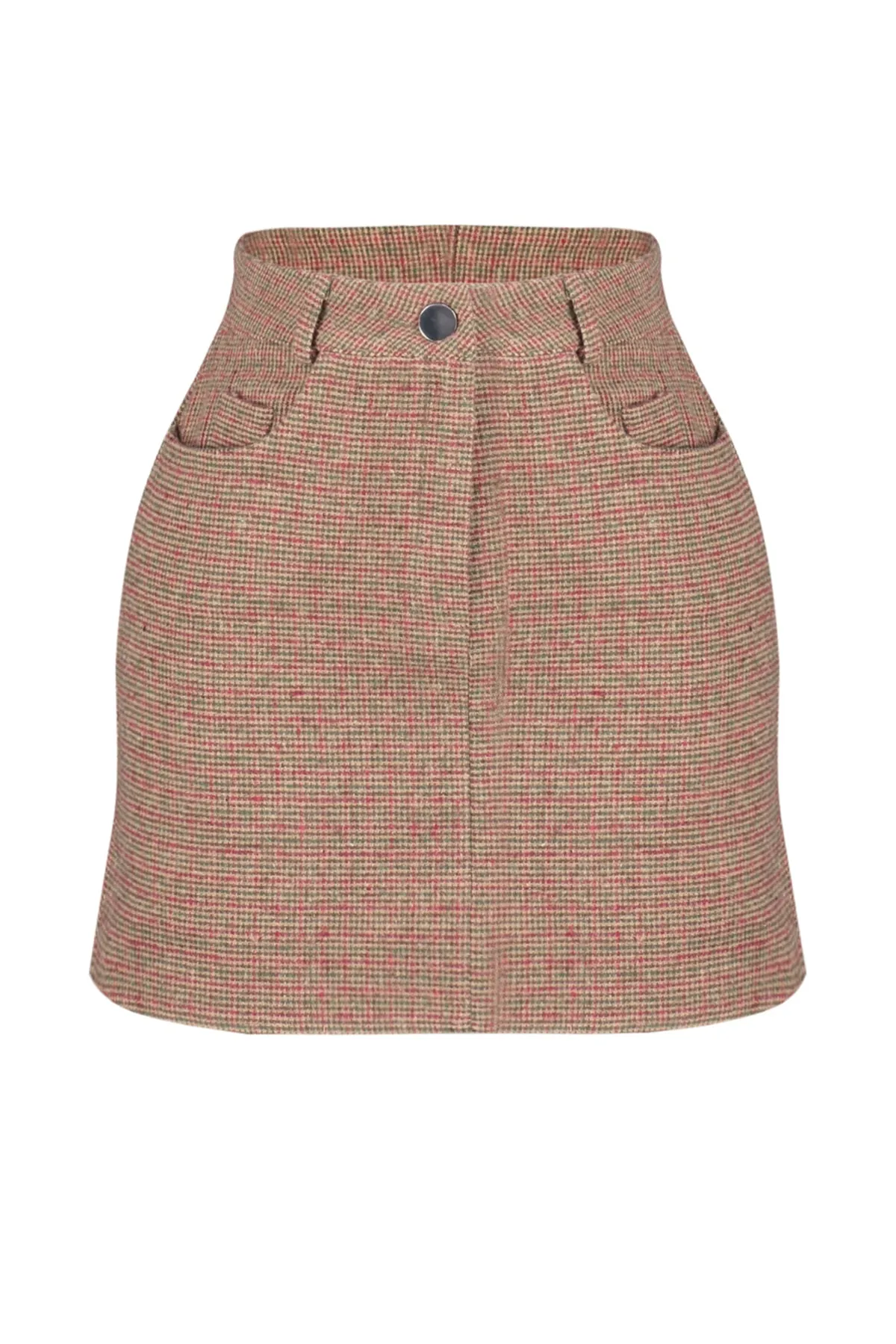 Trendyol Collection  Brauner Premium-Mini-Webrock mit hochwertigem Stempelmuster TWOAW24ET00219