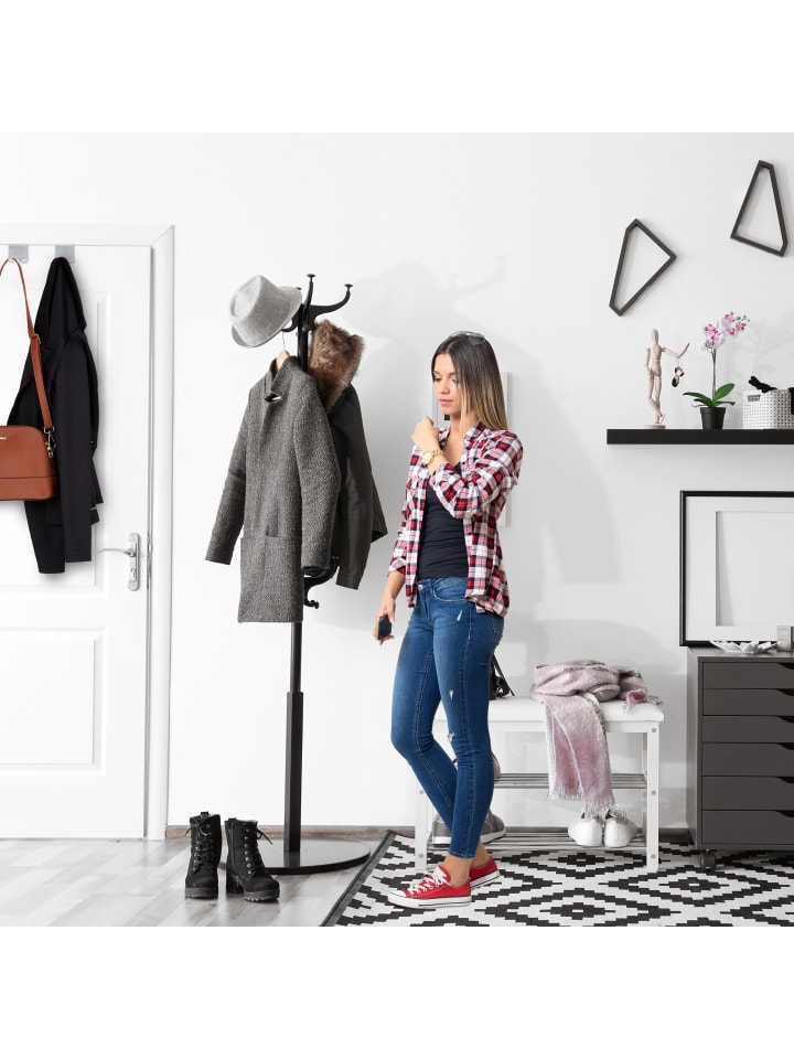 relaxdays 4er-Set: Türhaken in Silber günstig kaufen onesize