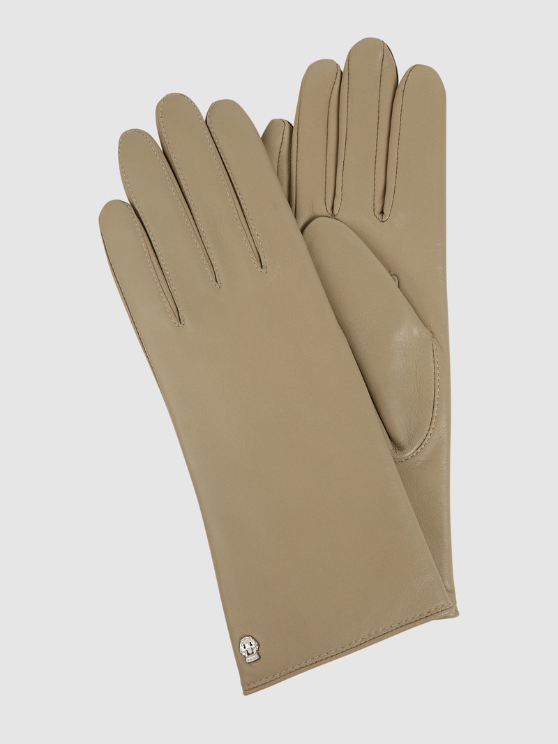 Handschuhe aus Leder in beige