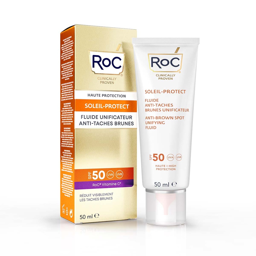 roc RoC Soleil Protect Fluide Visage Unificateur Anti-Tâches Brunes SPF50+ 50ml Crème Solaire Visage