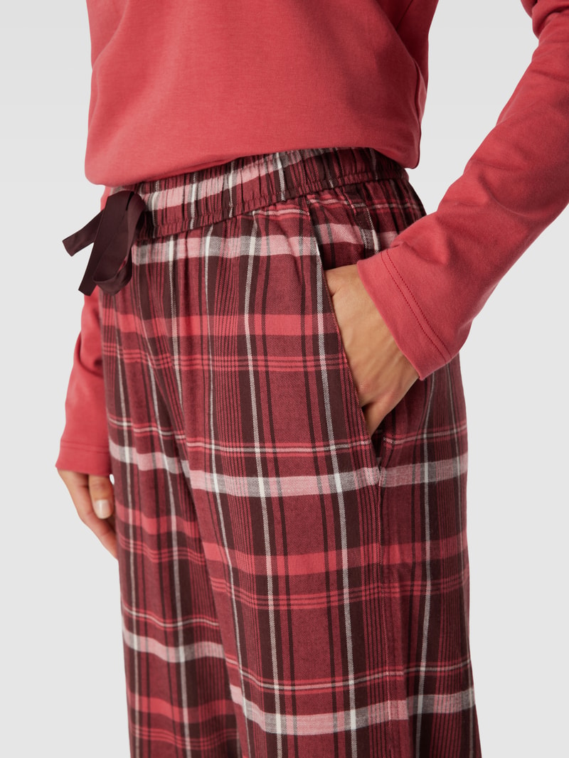 Pyjama-Hose mit Karomuster in dunkelbraun