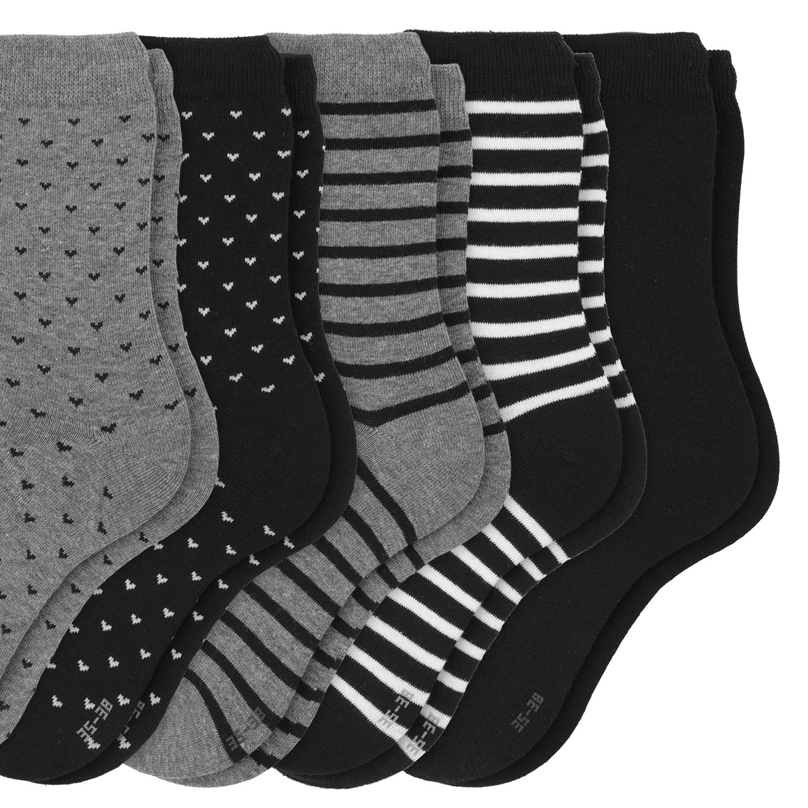 5 Paar Damen Socken in verschiedenen Dessins