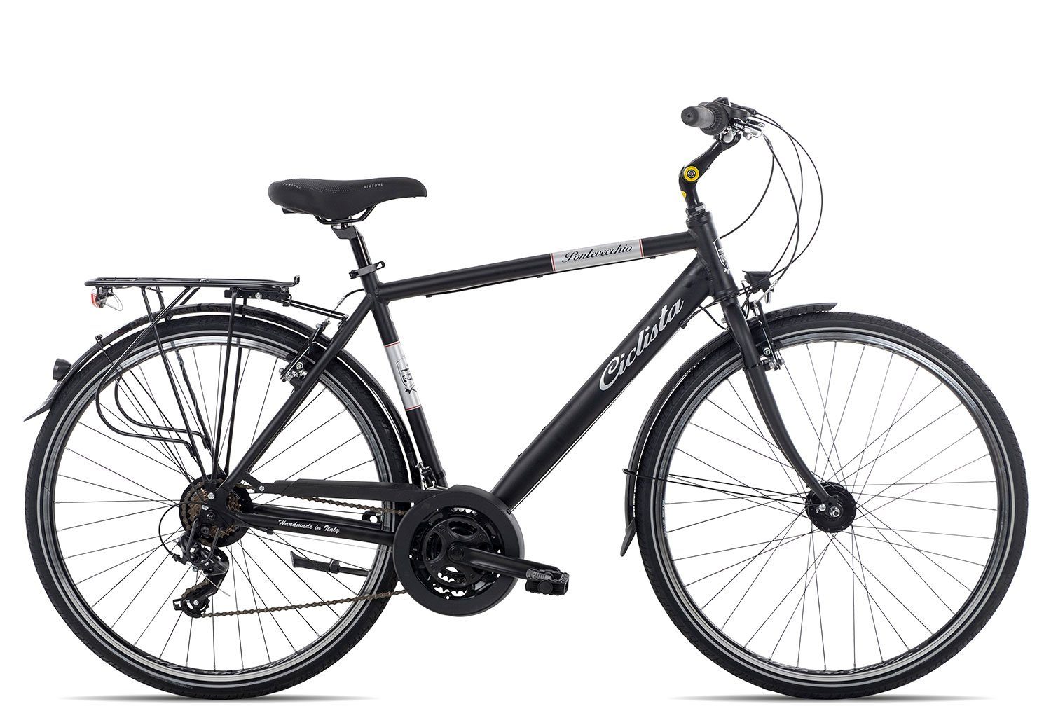 Ciclista Cityrad Ponte Vecchio, 21 Gang Shimano Tourney 21 Schaltwerk, Kettenschaltung, Trekkingrad schwarz/grau