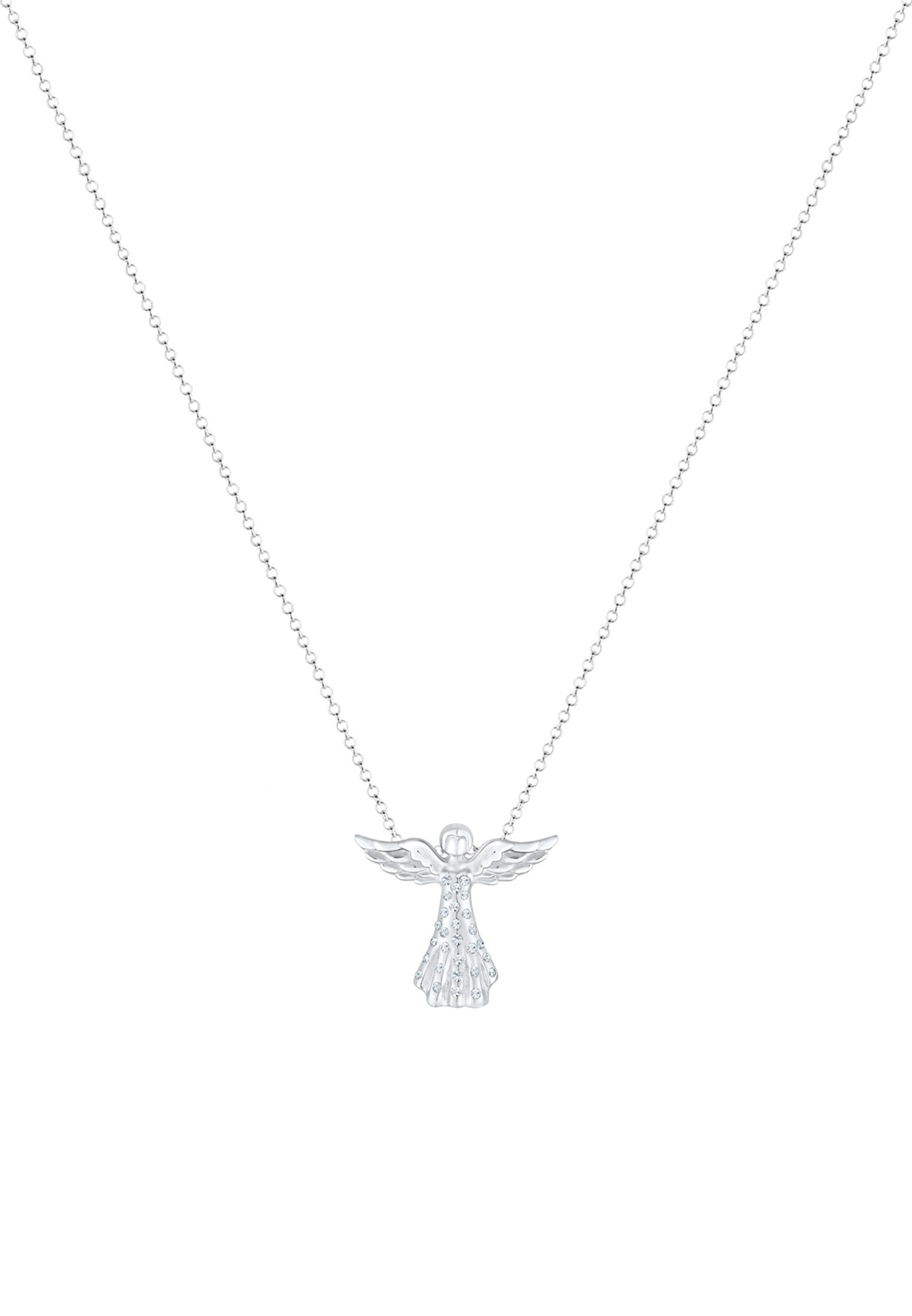 Colgante de ángel Elli para mujer en plata de ley 925 con cristales.