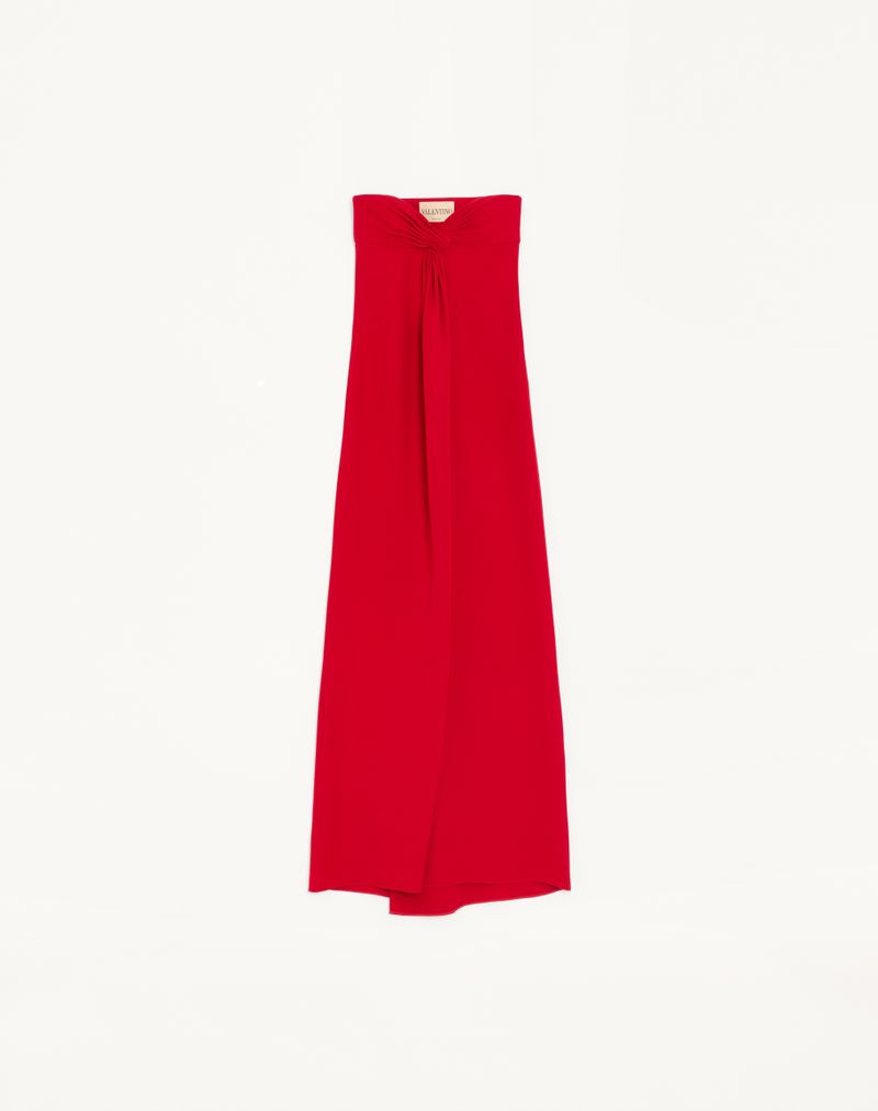 Vestido longo de alta costura em cady