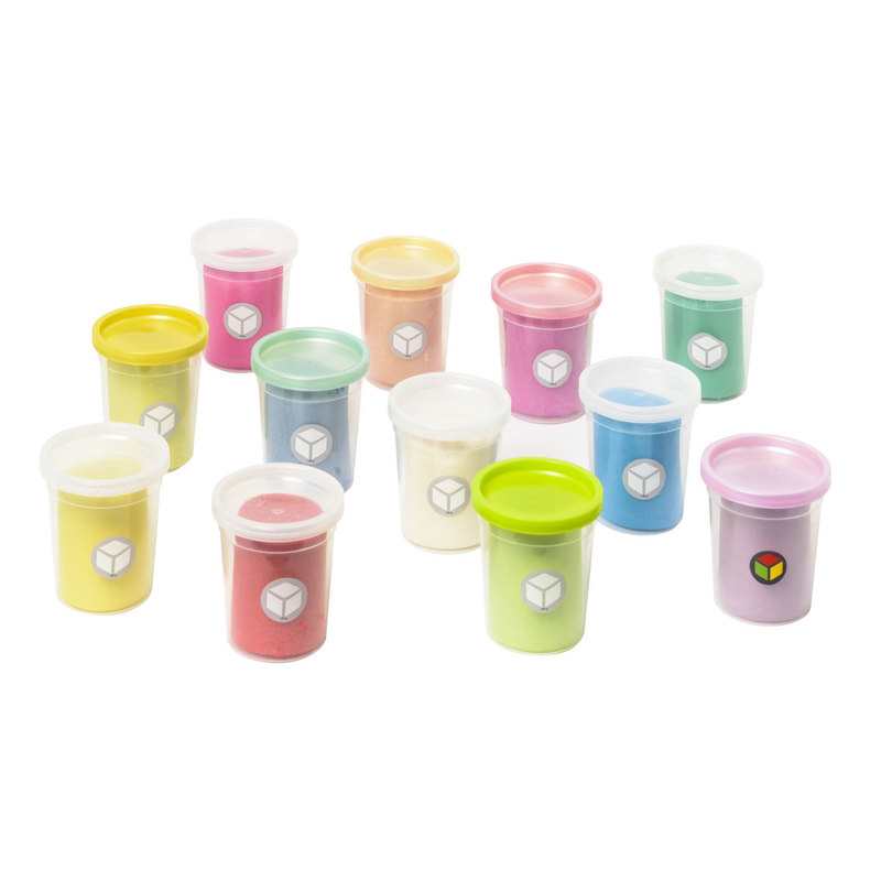 12 pots pâte à modeler nacrée et pailletée Oxybul